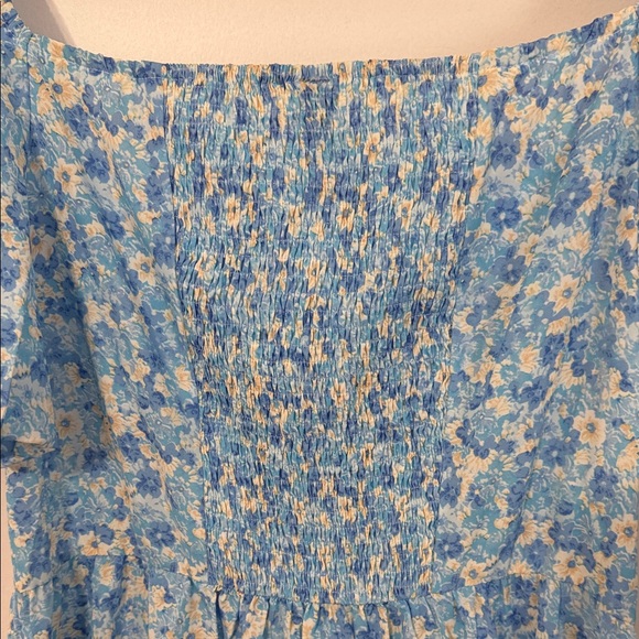 Allegra K Blue Floral Midi Dress - Picture 10 of 10